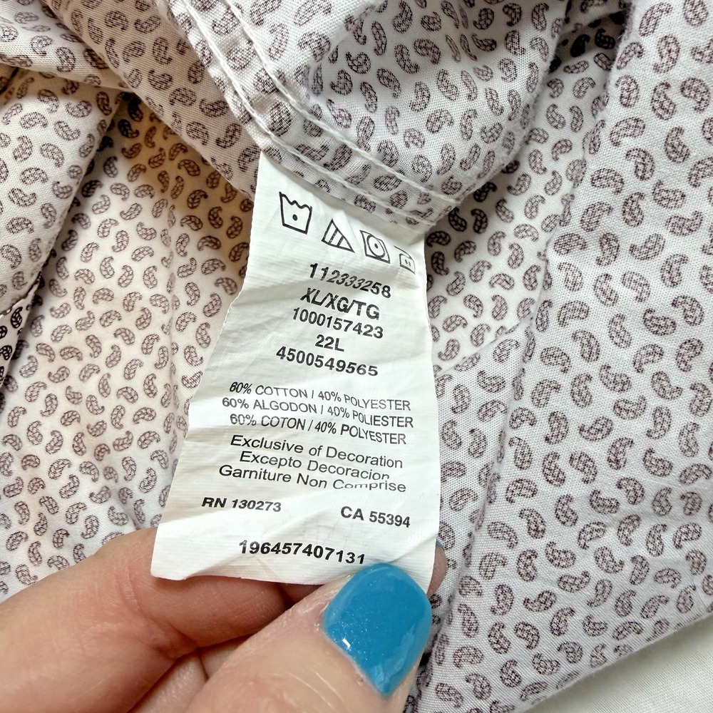 Wrangler Wrancher Long Sleeve Button-Down * All Over Paisley Print *Men's XL * - Picture 9 of 11